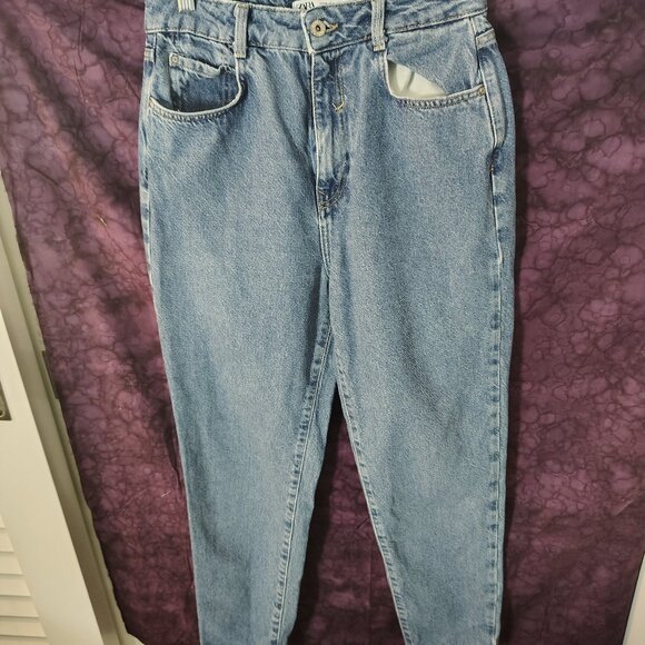 Zara Jeans Size 6 High RIdse Basic Blue Denim - Picture 1 of 3